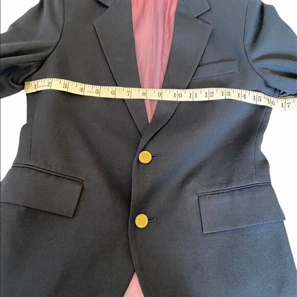 Navy Nautical Two Gold Button Fitted Blazer Short - Picture 7 of 8